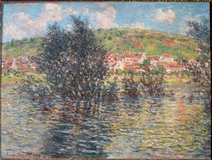 Vetheuil, sett fra Lavacourt av Claude Monet