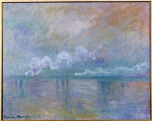 Utsikt over Charing cross bridge i London av Claude Monet