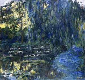 Utsikt over lilyponden med pil, ca. 1917-1919 av Claude Monet