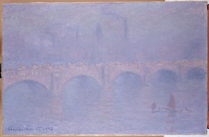Waterloo Bridge, disig solskinn av Claude Monet
