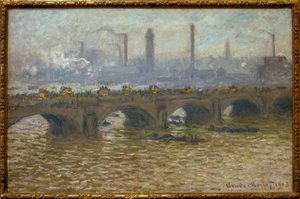 Waterloo Bridge, Temps grå (Waterloo Bridge, Grey Sky av Claude Monet