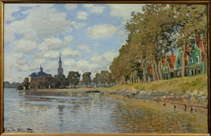 Zaandam. 1871. (0,48 x 0,73 cm) Nederlandsk landskap. Olje på lerret av Claude Monet (1840-1926). Musee d