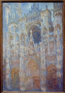 la cathedrale de Rouen, le portal soleil matinal, harmonie bleu Maleri av Claude Monet (1840-1926) 1893 Søn. 0,91 x 0,63 m Paris, musee d