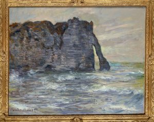 Étretat, Falaise og Porte d’Aval av Claude Monet