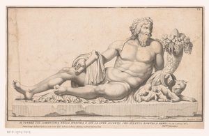 Personifisering av Tiberen Antikke statuer (serietittel) av Claude Randon