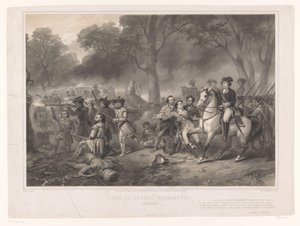 George Washington i slaget ved Monongahela Livet til George Washington, soldaten (tittel på objekt) av Claude Régnier