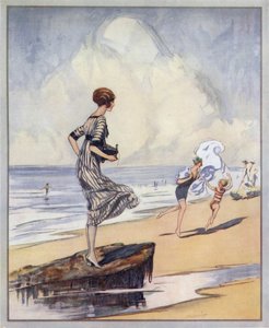 Strandscene, plakatdesign for Kodak (farge litho)