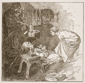 Death of Bede, illustrasjon fra 