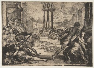 En massakre av triumviratet, ca. 1624. av Claude Vignon