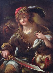 David med hodet til Goliat, ca. 1640 av Claude Vignon