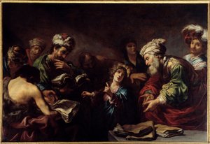 Jesus blant legene. Maleri av Claude Vignon (1593-1670)