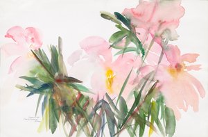 Peonies, 1987, (akvarell på papir)