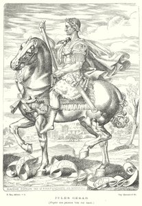 Julius Caesar , romersk soldat og politiker (gravering) av Claudius Popelin