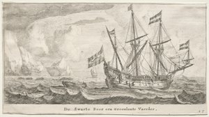 Ulike skip og utsikt over Amsterdam (Verscheÿde Schepen en Gesichten van Amstelredam), del II: The Black Bear, a Greenland Whaler