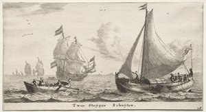 Ulike skip og utsikt over Amsterdam (Verscheÿde Schepen en Gesichten van Amstelredam), del II: Two Pier Boats