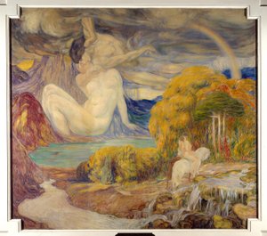 Radioaktivitet, magnetisme Maleri av Helene Dufau (1869-1939) Paris fra det 20. århundre.