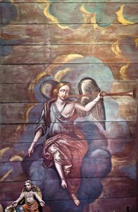 Locquirec (Finistère) / Saint-Jacques kirke, malt hvelvpanel (bilde) av Cleran