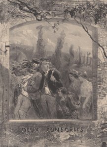 To vernepliktige, ca. 1830-70. av Célestin Nanteuil