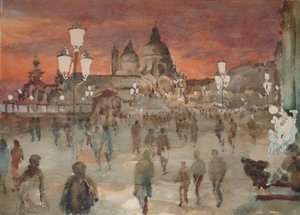 Riva Dei Schiavoni, julaften, 2019 (akvarell)