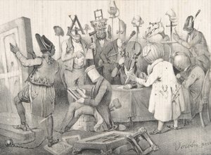 Berømt maleri jury. Salon av 1841, 20. mars 1841. av Clément Pruche