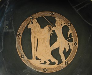 Ajax the Lesser drar Cassandra fra Palladium, 500-tallet. f.Kr av Codrus Painter