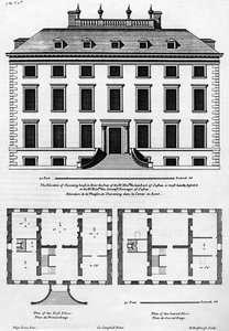 The Elevation of Chevening House in Kent, gravert av H. Hillsburgh, illustrasjon fra 