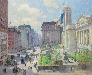 New York Public Library (olje på lerret)
