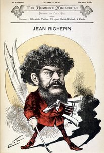 Tegneserie av Jean Richepin (1849-1926), fransk forfatter. av Coll-Toc