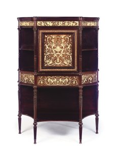 En engelsk elfenbeninnlagt palisander og marquetry-sekretær, sent på 1800-tallet