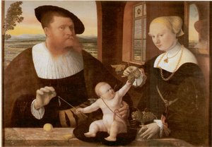 Dobbeltportrett av Justinian von Holzhausen og hans kone Anna, født Fürstenberg av Conrad Faber von Kreuznach