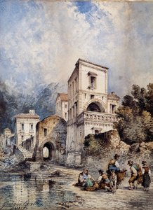 Utsikt over Amalfi (akvarell)
