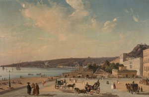 Utsikt over hagen til Villa Reale, Napoli.