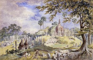 Thuparama Dagoba ved Anuradhapura, Sri Lanka, 1873 av Constance Frederica Gordon-Cumming