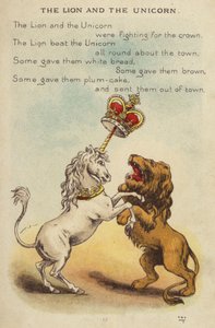 Barnerim: Løven og enhjørningen (chromolitho)