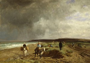 Kyst nær Villers, ca. 1859 av Constant Emile Troyon