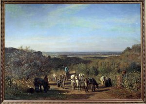 Høst på bredden av Seinen et Suresnes-maleri av Constant Troyon (1810-1865) 1800-tallets søn. 0,97x1,39 m Paris, musee d