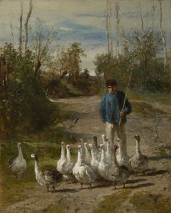Gåsegjeteren, ca. 1850-55 av Constant Emile Troyon