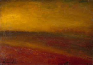 Sunset Landscape (olje på lerret)
