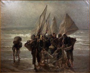 Rekefiskere ved Mariakerke av Constantin Emile Meunier