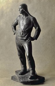 Longshoreman i havnen i Antwerpen (bronseskulptur
