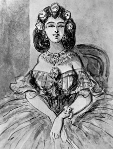 Portrait of a Lady, 1800-tallet, 1930 av Constantin Guys