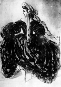 Studie av en kvinne, 1800-tallet, 1930. av Constantin Guys