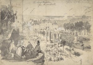 Besøket til Napoleon III i Boulogne-on-the-Sea, 1800-tallet. av Constantin Guys