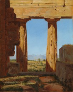 Søyler av Neptun-tempelet i Paestum, 1838. av Constantin Hansen