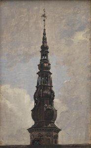 Det store spiret på Kronborg slott. Studere av Constantin Hansen