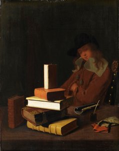 Den sovende student, 1663 av Constantin Verhout or Voorhout