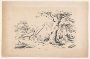 Gård og to trær The Landscape (serietittel) av Constantinus Cornelis Huysmans
