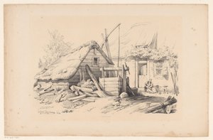Gård med brønn The Landscape (serietittel) av Constantinus Cornelis Huysmans