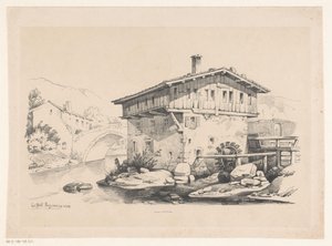 Hus og vannmølle i fjellandsby The Landscape (serietittel)