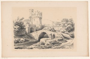 Landskap med festning og bro The Landscape (serietittel) av Constantinus Cornelis Huysmans